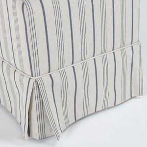 Melanie Upholstered Side Chair - Striped Blue Linen