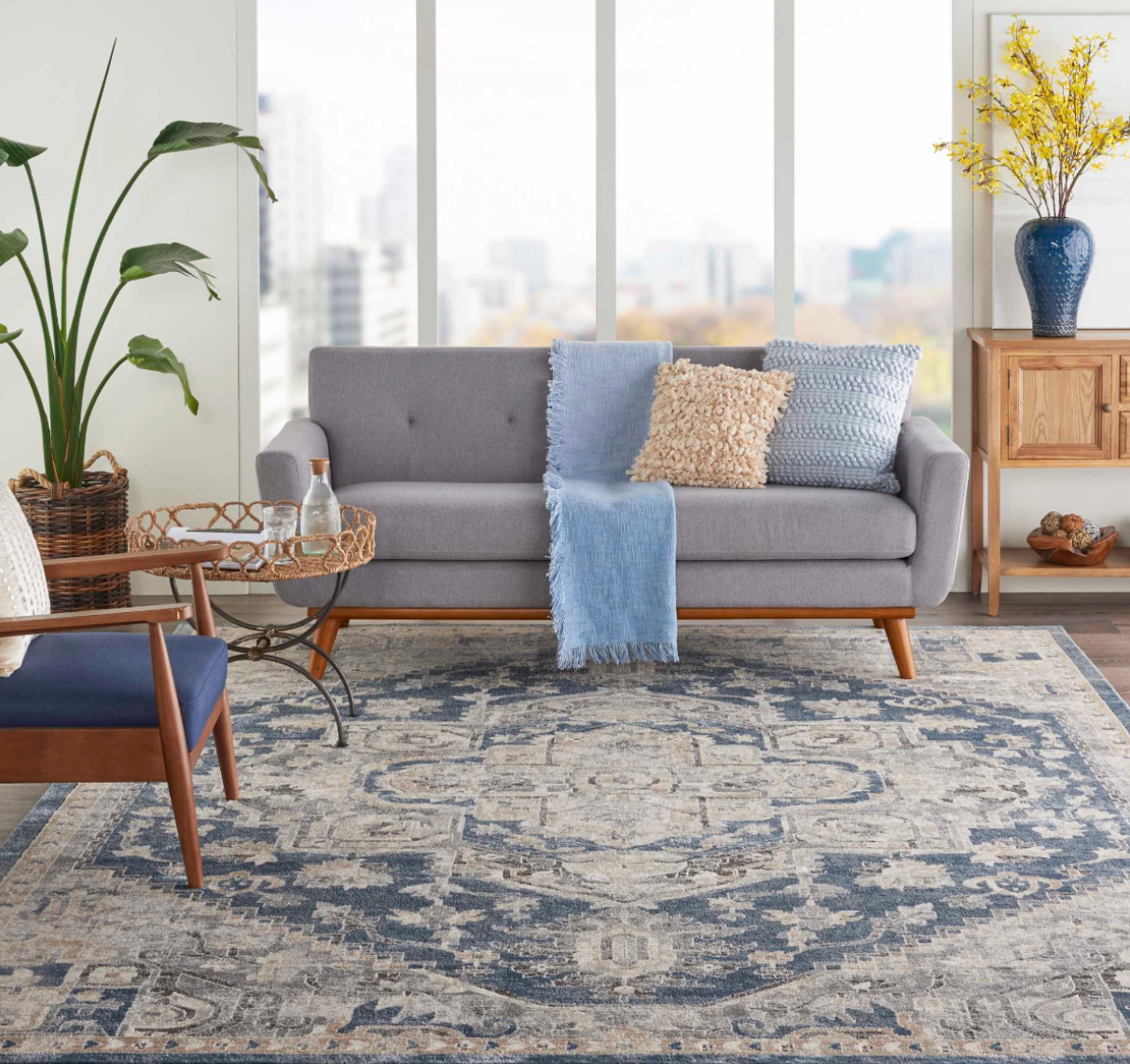 Quartz Area Rug - Ivory/Blue