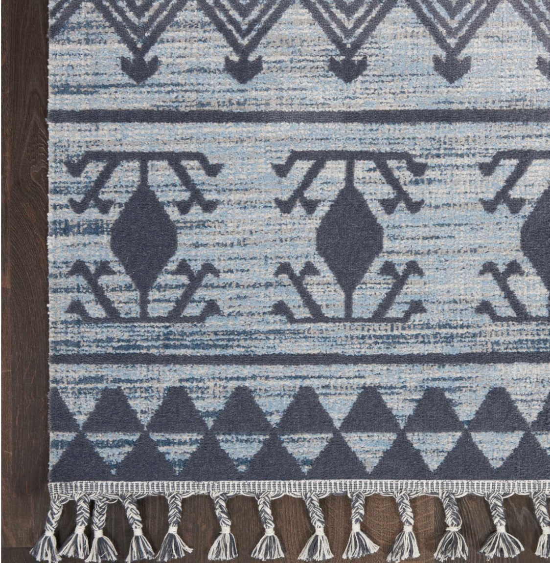 Azteca Area Rug - Light Blue/ Charcoal