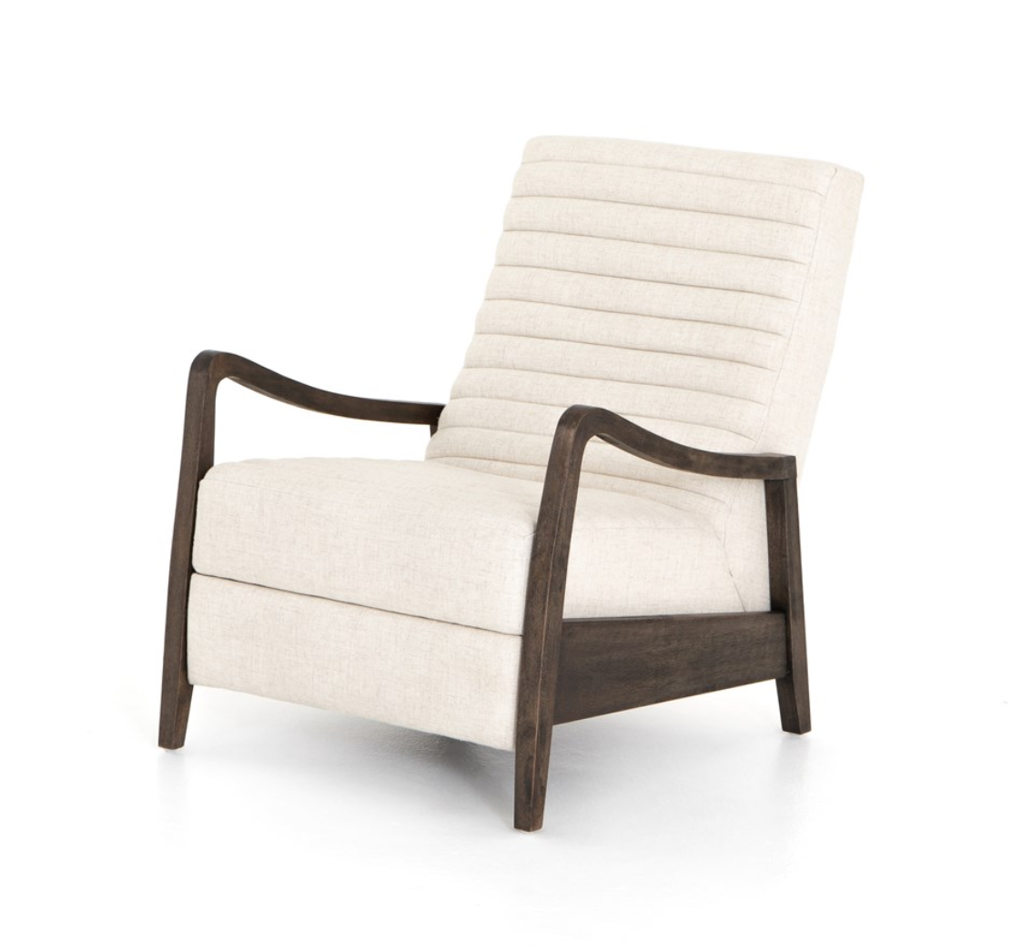 Chaz 27" Reclining Chair - Natural Linen + Driftwood