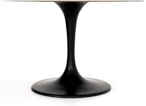Piper 55" Round Tulip Dining Table - Marble + Iron