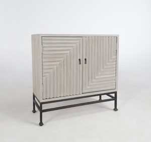 Firth 36" Wood + Iron Cabinet - Whitewash
