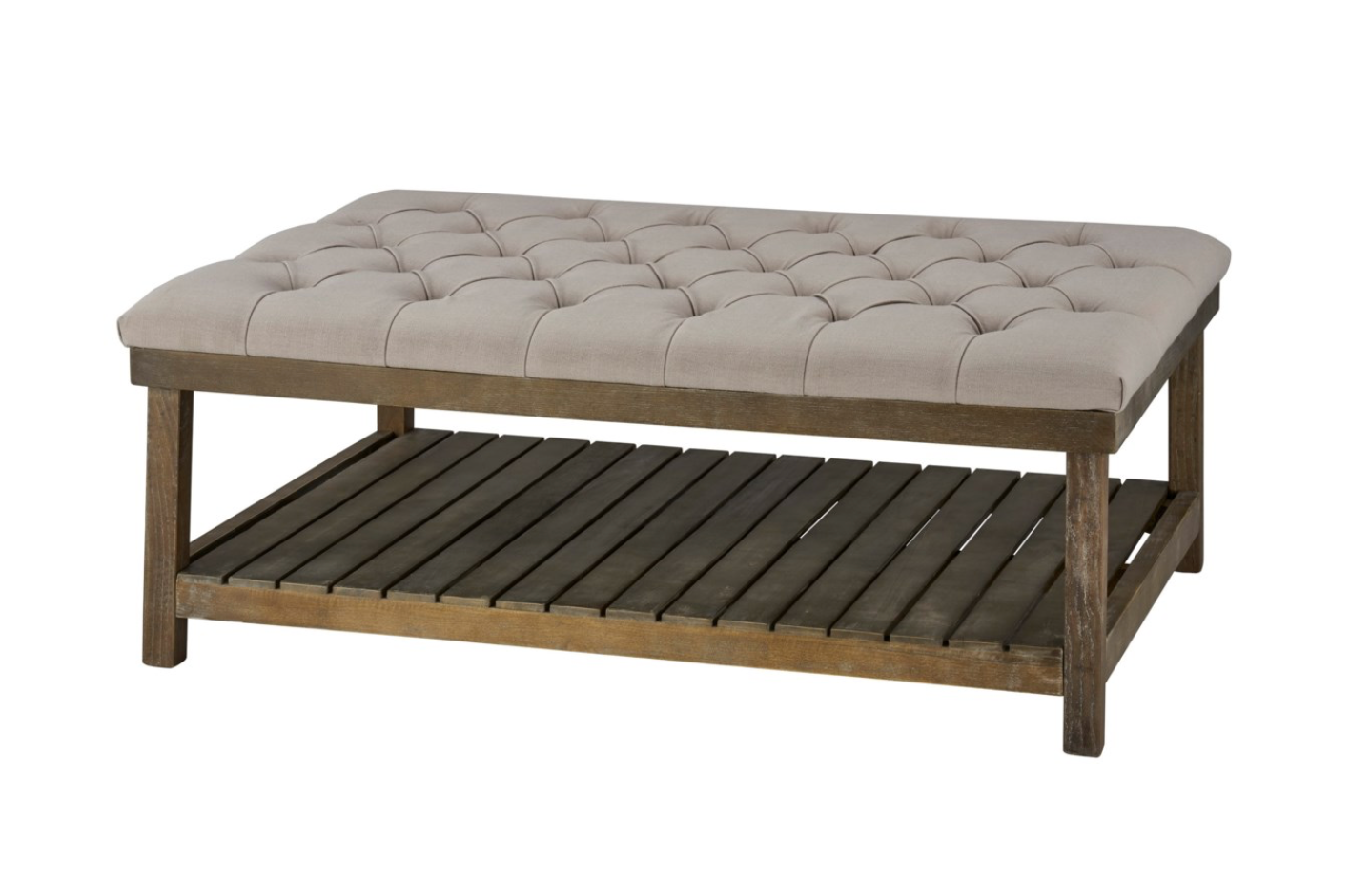 Jasper 51" Tufted Cocktail Ottoman - Mist Grey + Ash