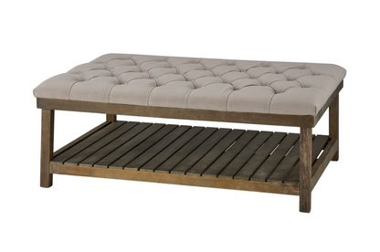 Jasper 51" Tufted Cocktail Ottoman - Mist Grey + Ash