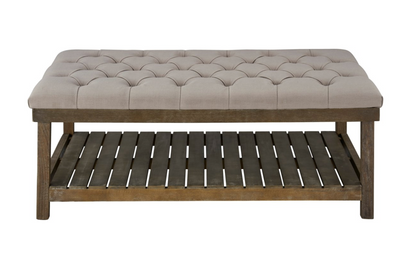 Jasper 51" Tufted Cocktail Ottoman - Mist Grey + Ash