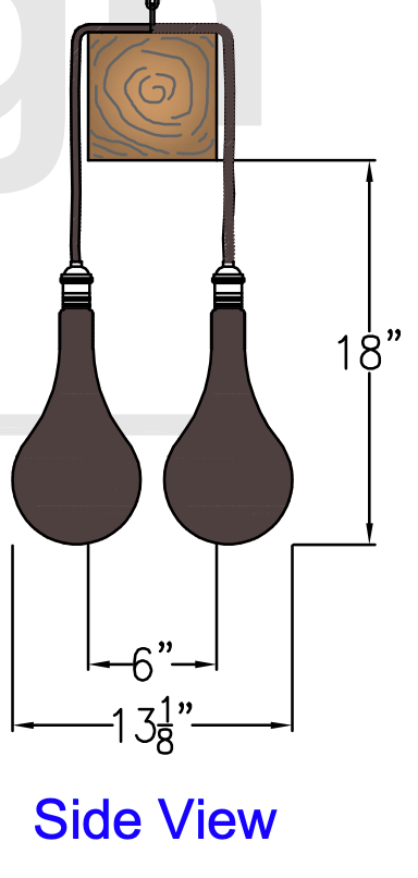 Cumberland Gap 84" Hand Hewn Beam w/ 7 Bulb Chandelier - Brown w/Tan Cord