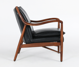 Keyanna Top Grain Leather Club Chair - Black