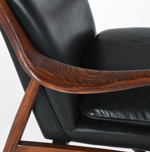 Keyanna Top Grain Leather Club Chair - Black