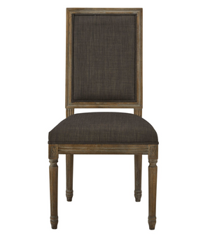 Hartwell Square Side Chair - Charcoal Tweed