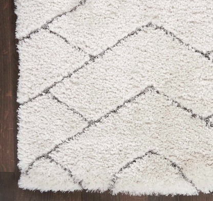 Diva Shag Area Rug - Ivory/Grey