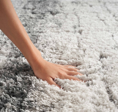 Diva Shag Area Rug - Ivory/Charcoal