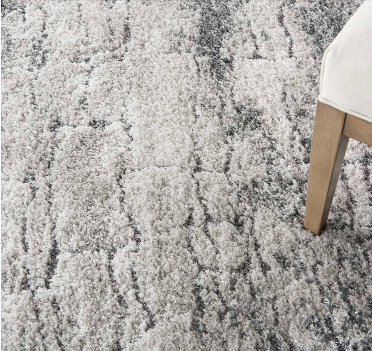 Diva Shag Area Rug - Ivory/Charcoal