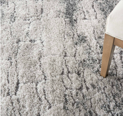 Diva Shag Area Rug - Ivory/Charcoal