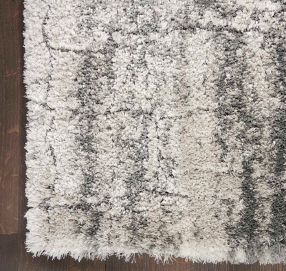 Diva Shag Area Rug - Ivory/Charcoal