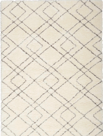 Diva Shag Area Rug - Ivory Diamond