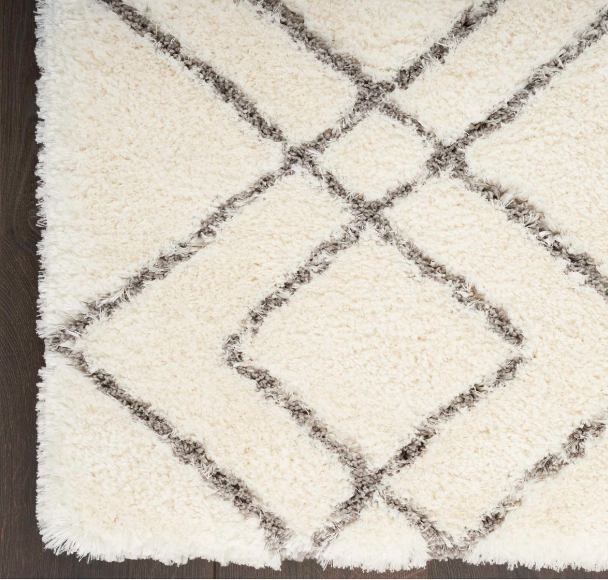 Diva Shag Area Rug - Ivory Diamond