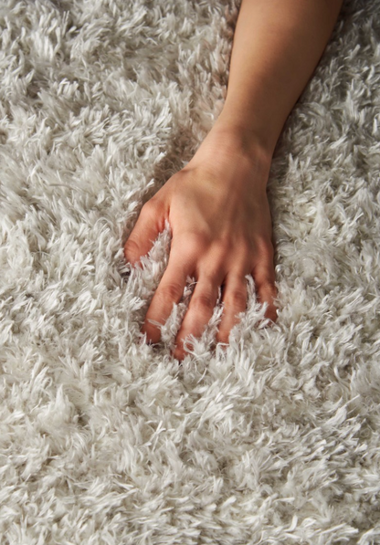 Lustrous Shag Area Rug - Light Grey