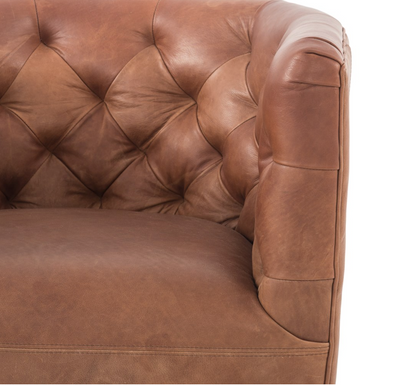 Hancock Top Grain Leather Swivel Chair - Butterscotch