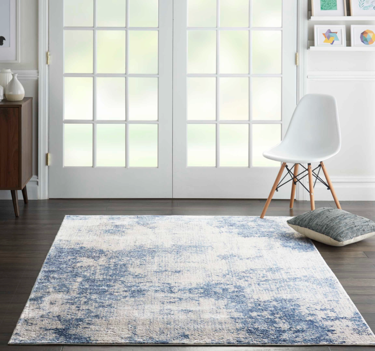 Edenton Area Rug - Ivory/Blue Abstract