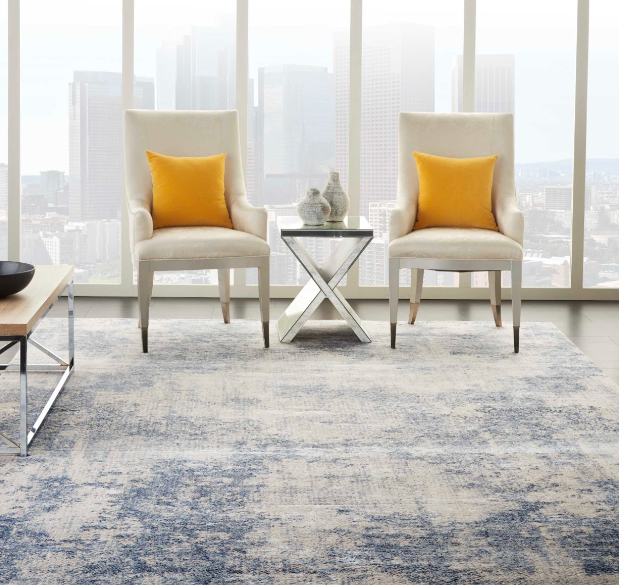 Edenton Area Rug - Ivory/Blue Abstract