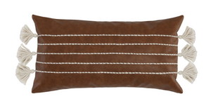 Ezekiel 14" x 26" Leather Lumbar Pillow - Brown