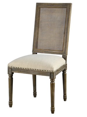 Blackwell Square Mesh Back Dining Chair - French Linen + Driftwood