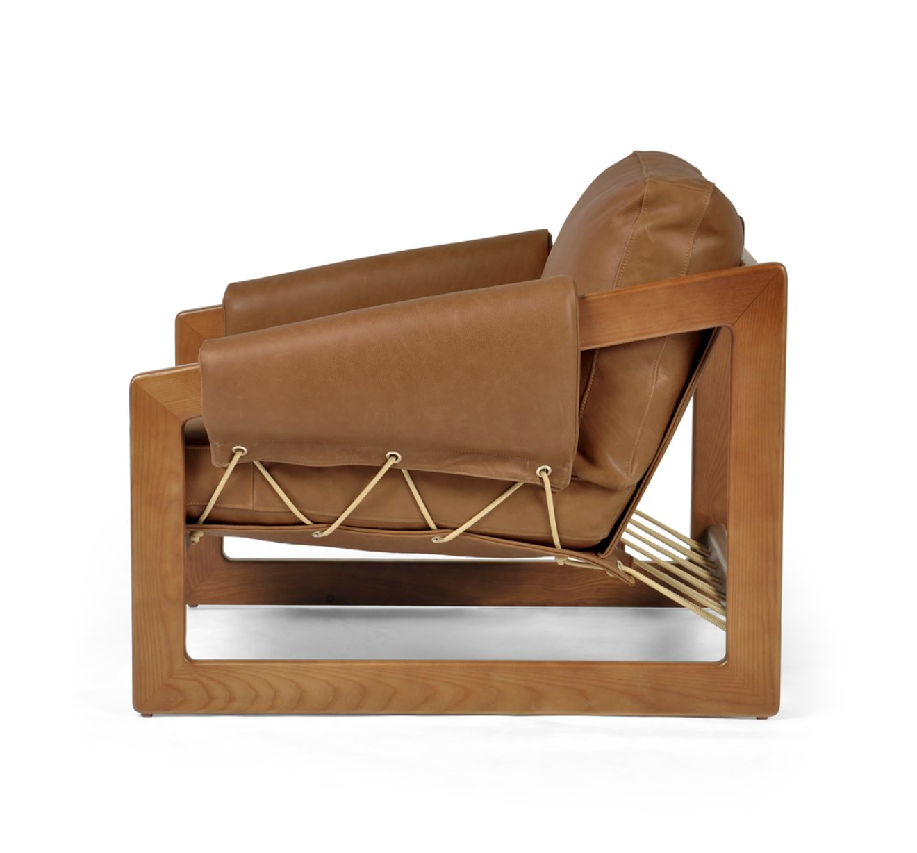 Dante 34" Top Grain Leather Sling Chair - Cognac