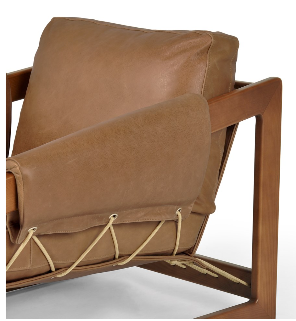 Dante 34" Top Grain Leather Sling Chair - Cognac
