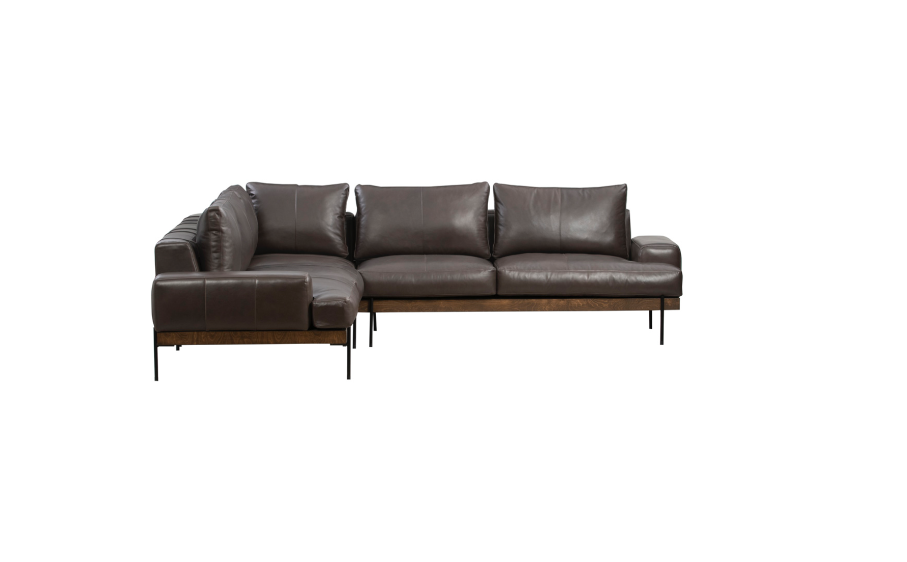 Destin 117" x 117" Top Grain Leather Sectional - Storm
