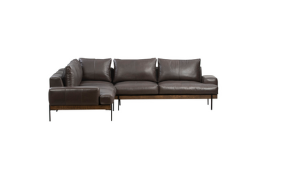 Destin 117" x 117" Top Grain Leather Sectional - Storm