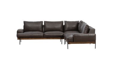 Destin 117" x 117" Top Grain Leather Sectional - Storm