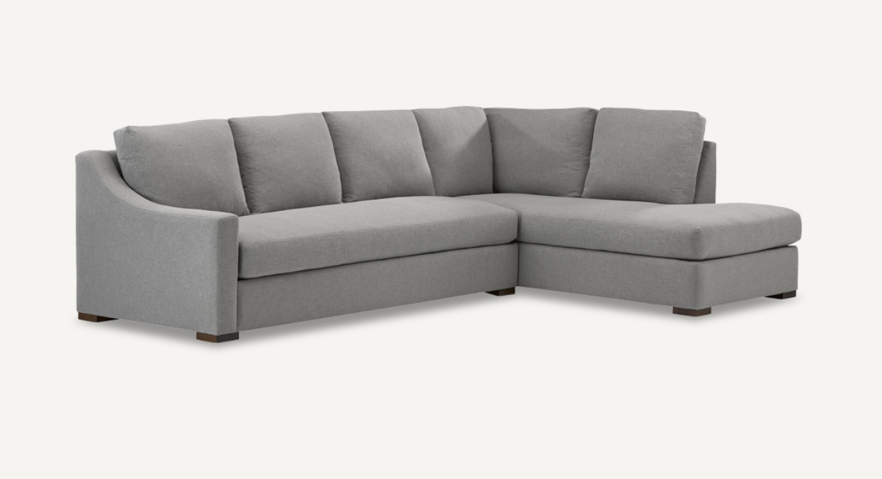 Hannah Express Ship 110" 2 Cushion Sofa + Bumper Chaise