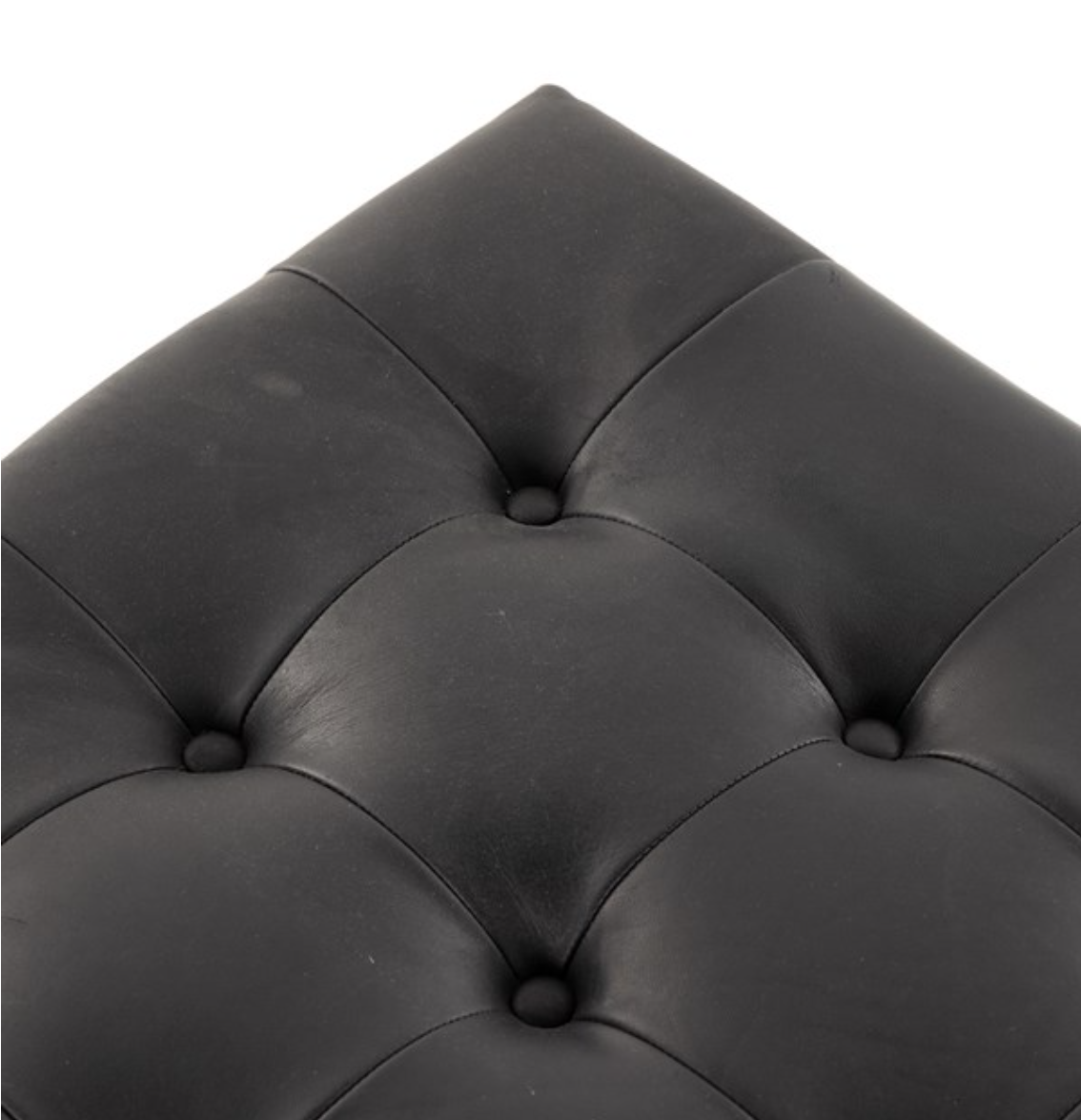 Black leather cocktail online ottoman