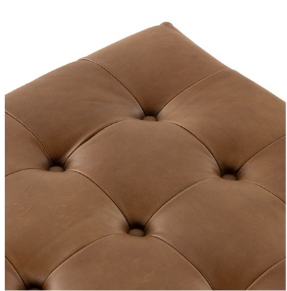 Hampton 50" Top Grain Leather Cocktail Ottoman - Heirloom Sienna