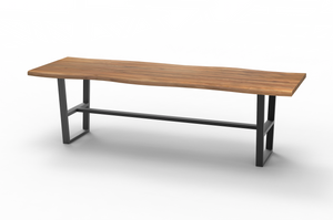 Malcolm Acacia 120" Counter Height Gathering Table - Natural + Gray