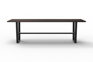 Wallace 120" Oak Counger Height Gathering Table - Sandblasted Black