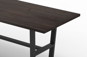 Wallace 120" Oak Counger Height Gathering Table - Sandblasted Black