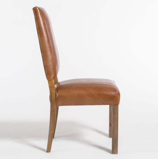 Bryce Dining Chair - Tobacco Leather + Ash - Classic Carolina Home