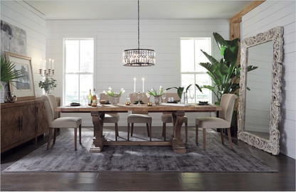 Cheri 84” Carved Floor Mirror - White Wash - Classic Carolina Home