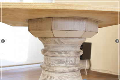 Branson 63" Round Dining Table - Stone - Classic Carolina Home