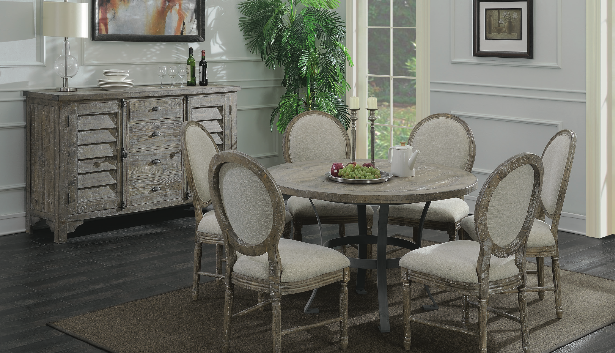 Greenville 54” Round Dining Table - Sandstone - Classic Carolina Home