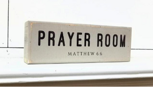 Prayer Room Shelf Art w/Gift Bag - White - Classic Carolina Home
