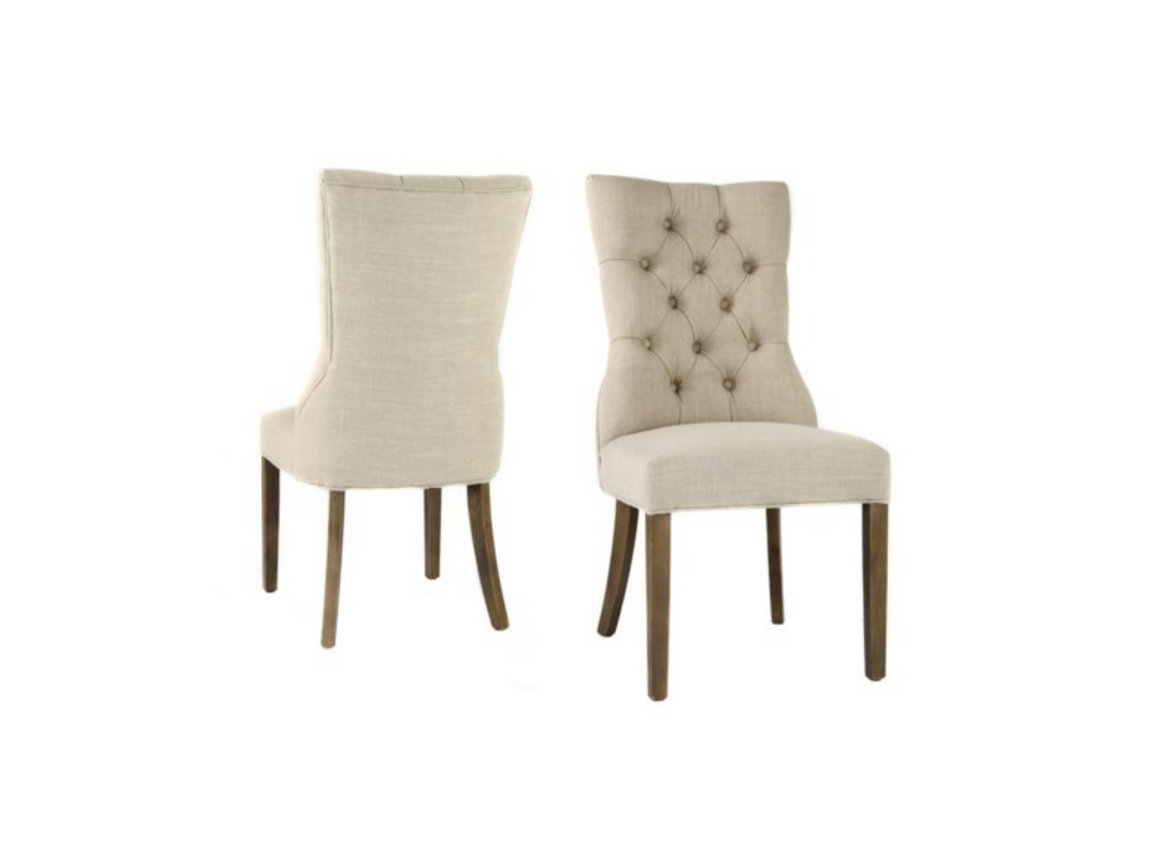 Hailey Side Chair - Natural Linen + Driftwood - Classic Carolina Home