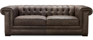 Danforth 98" Top Grain Leather Sofa - Muted Cocoa - Classic Carolina Home