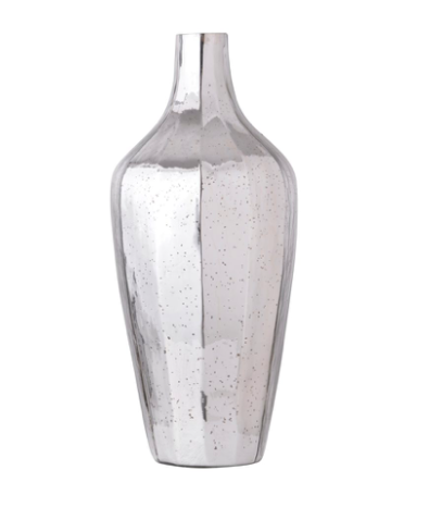 Deca 24" Antique Silver Vase - Classic Carolina Home