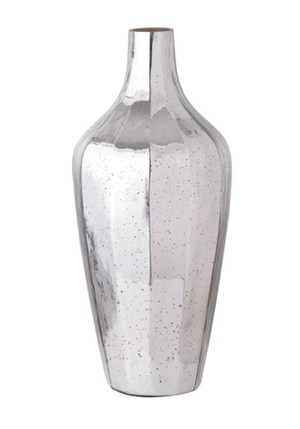 Deca 24" Antique Silver Vase - Classic Carolina Home