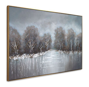 Ice Forest 72" Hand Painted Framed Canvas Art - Classic Carolina Home