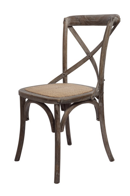 Brady X-Back Side Chair - Brown Wash - Classic Carolina Home