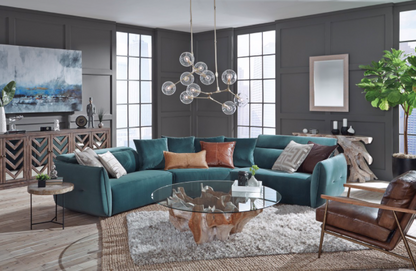 Halley 54" Teak & Glass Round Coffee Table - Classic Carolina Home