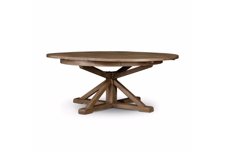 Celeste 63" - 79" Round Extension Dining Table - Rustic Ash - Classic Carolina Home
